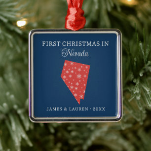 Erstes Weihnachten als Paar in Nevada USA Staat Ornament Aus Metall
