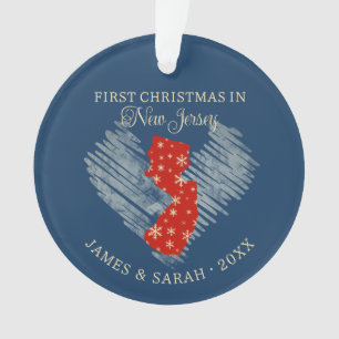 Erstes Weihnachten als Paar in New Jersey State Bl Ornament
