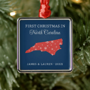 Erstes Weihnachten als Paar in North Carolina USA Ornament Aus Metall