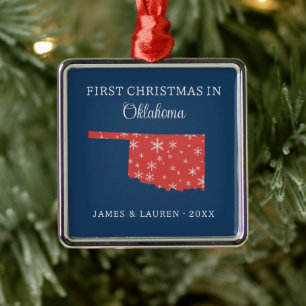 Erstes Weihnachten als Paar in Oklahoma, USA-Bunde Ornament Aus Metall