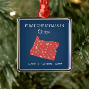 Erstes Weihnachten als Paar in Oregon, USA-Bundess Ornament Aus Metall