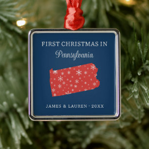 Erstes Weihnachten als Paar in Pennsylvania, USA Ornament Aus Metall