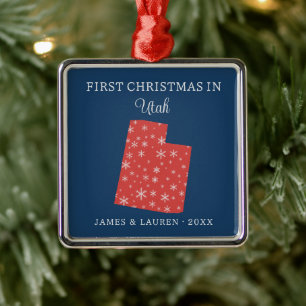 Erstes Weihnachten als Paar in Utah, USA-Bundessta Ornament Aus Metall