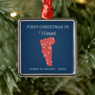 Erstes Weihnachten als Paar in Vermont, USA-Bundes Ornament Aus Metall