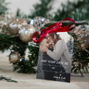 Erstes Weihnachten als Paar Personalisiertes Foto Geschenkanhänger