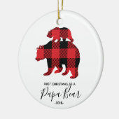 Erstes Weihnachten als Papa-Bärnverzierung Keramik Ornament (Links)