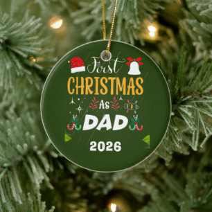 Erstes Weihnachten als Papa Keramik Ornament