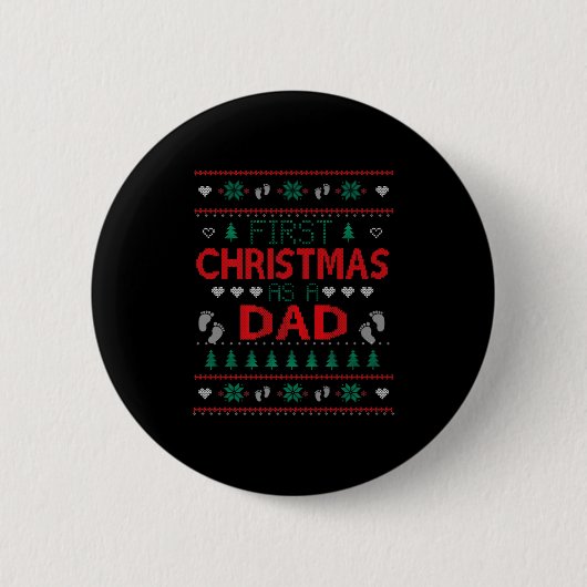 Erstes Weihnachten als Papa Lustiges passendes Wei Button (Vorderseite)