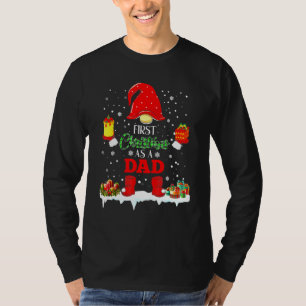 Erstes Weihnachten als Papa  Vater Gartenzwerg Wei T-Shirt