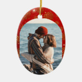 Erstes Weihnachten als Pärchen Keramik Ornament (Vorne)