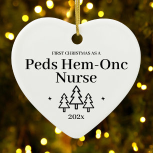 Erstes Weihnachten als Peds Hem Onc Krankenschwest Keramik Ornament