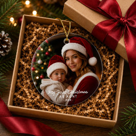 Erstes Weihnachten als Tante Foto-Andenken Keramik Ornament