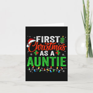 Erstes Weihnachten als Tante Xmas Lichter Familie Karte