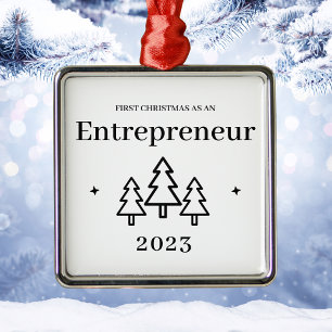 Erstes Weihnachten als Unternehmer im Luxus-Stil Ornament Aus Metall