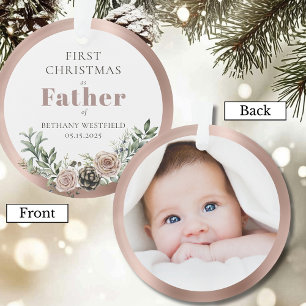 Erstes Weihnachten als Vater Foto-Andenken Ornament