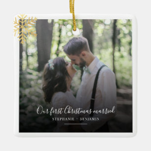 Erstes Weihnachten als Verheiratete Foto Feiertage Keramikornament