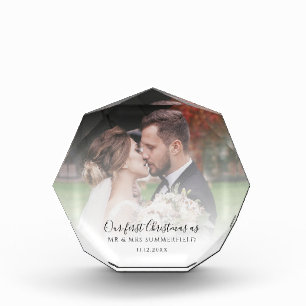 Erstes Weihnachten als verheiratetes Hochzeitsfoto Fotoblock