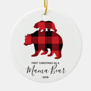 Erstes Weihnachten als Verzierung Mutter Bear Keramik Ornament