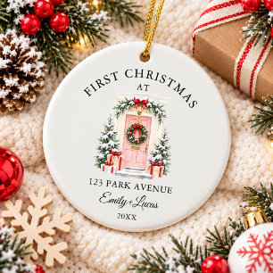 Erstes Weihnachten an unserer neuen Hausanschrift Keramik Ornament