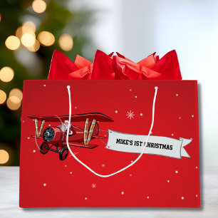 Erstes Weihnachten Benutzerdefiniertes Flugzeug & Große Geschenktüte