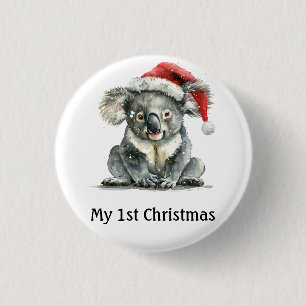 Erstes Weihnachten benutzerdefiniertes Wasserfarbe Button