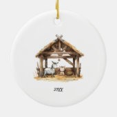 Erstes Weihnachten Bibelvers Lamm Hirte Keramik Ornament (Hinten)