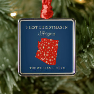 Erstes Weihnachten der Familie in Arizona, USA-Bun Ornament Aus Metall