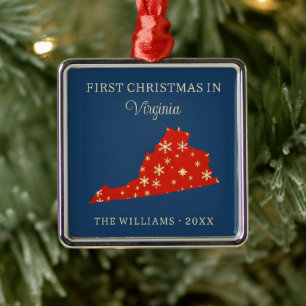 Erstes Weihnachten der Familie in Virginia, USA-Bu Ornament Aus Metall