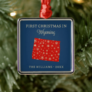 Erstes Weihnachten der Familie in Wyoming, USA-Bun Ornament Aus Metall