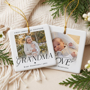 Erstes Weihnachten der Oma mit Enkelkind Foto-Ande Keramikornament