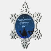 Erstes Weihnachten der Verzierung in des Schneeflocken Zinn-Ornament (Rechts)