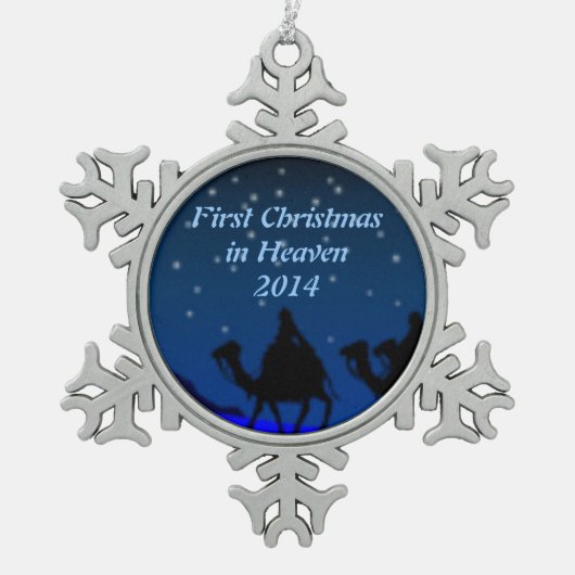 Erstes Weihnachten der Verzierung in des Schneeflocken Zinn-Ornament (Vorderseite)