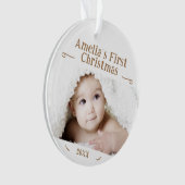 Erstes Weihnachten des Babys - einfaches Foto-Ande Ornament (Vorderseite)