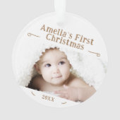 Erstes Weihnachten des Babys - einfaches Foto-Ande Ornament (Rückseite)