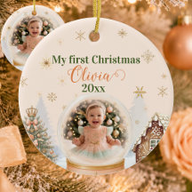 Erstes Weihnachten des Babys Foto personalisiert