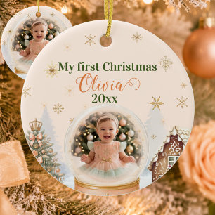 Erstes Weihnachten des Babys Foto personalisiert Keramik Ornament