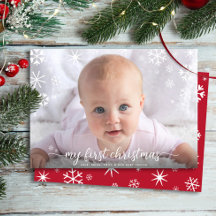 Erstes Weihnachten des Babys Foto Schneeflocken Ty