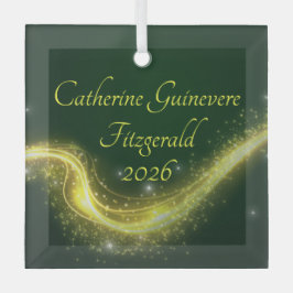 Erstes Weihnachten des Babys - Geburtdetails als E Ornament Aus Glas