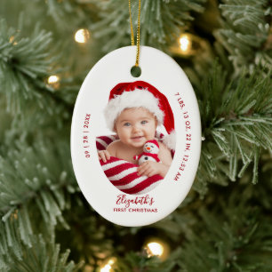 Erstes Weihnachten des Babys - Geburtsstatistiken  Keramik Ornament