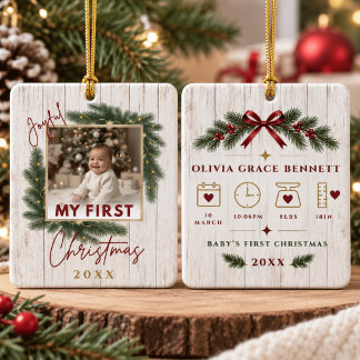 Erstes Weihnachten des Babys - Individuelles Foto- Keramikornament