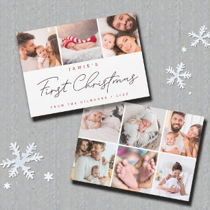Erstes Weihnachten des Babys Mehrere Fotos Urlaub