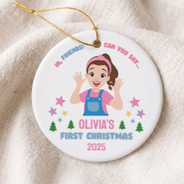 Erstes Weihnachten des Babys mit individuellem Nam Keramik Ornament
