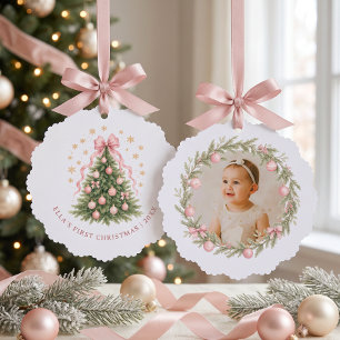 Erstes Weihnachten des Babys Ornament Karte