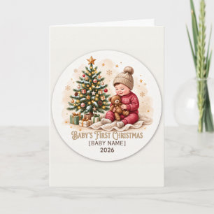 Erstes Weihnachten des Babys personalisierter Weih Karte