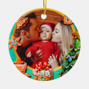 Erstes Weihnachten des Babys - Personalisiertes Fo Keramik Ornament
