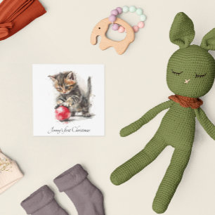 Erstes Weihnachten des Babys Süße Kätzchen Weihnac