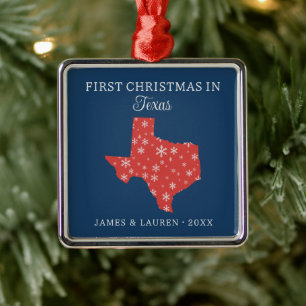 Erstes Weihnachten eines Paares in Texas, USA-Bund Ornament Aus Metall