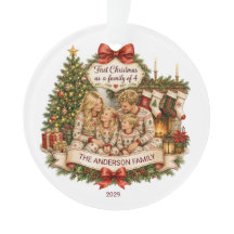 Erstes Weihnachten Familie von 4 Personen Maßgesch