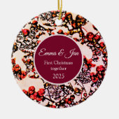 Erstes Weihnachten gemeinsam Winterbeeren Keramik Ornament (Vorne)
