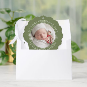 Erstes Weihnachten Geschenkfoto für Babys Ornament Karte